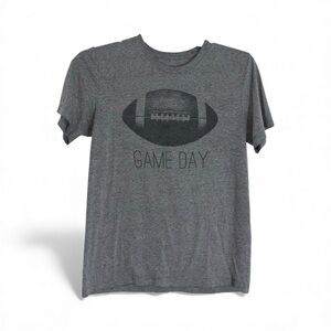 Classic Gray Game Day short sleeve T-Shirt with Football Design size S
